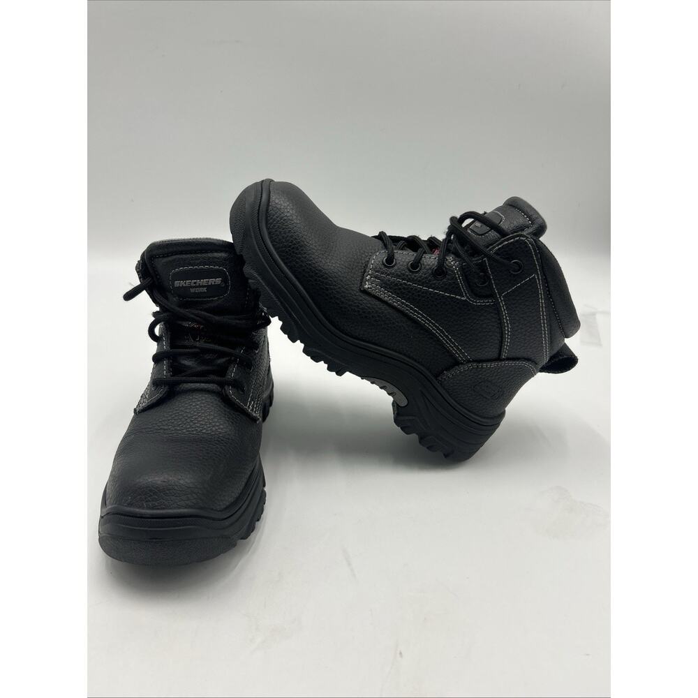 SKECHERS WORK Women’s STEEL TOE Air Cooled Memory Foam Boot Size 9 Black